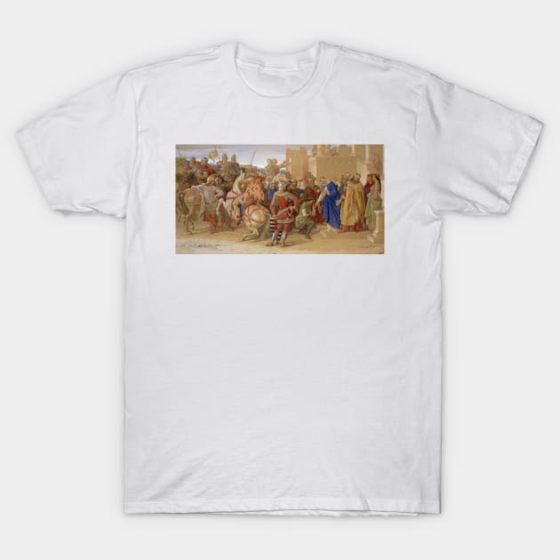 Piety - The Knights of the Round Table about to Depart in Quest of the Holy Grail by William Dyce T-Shirt by Classic Art Stall